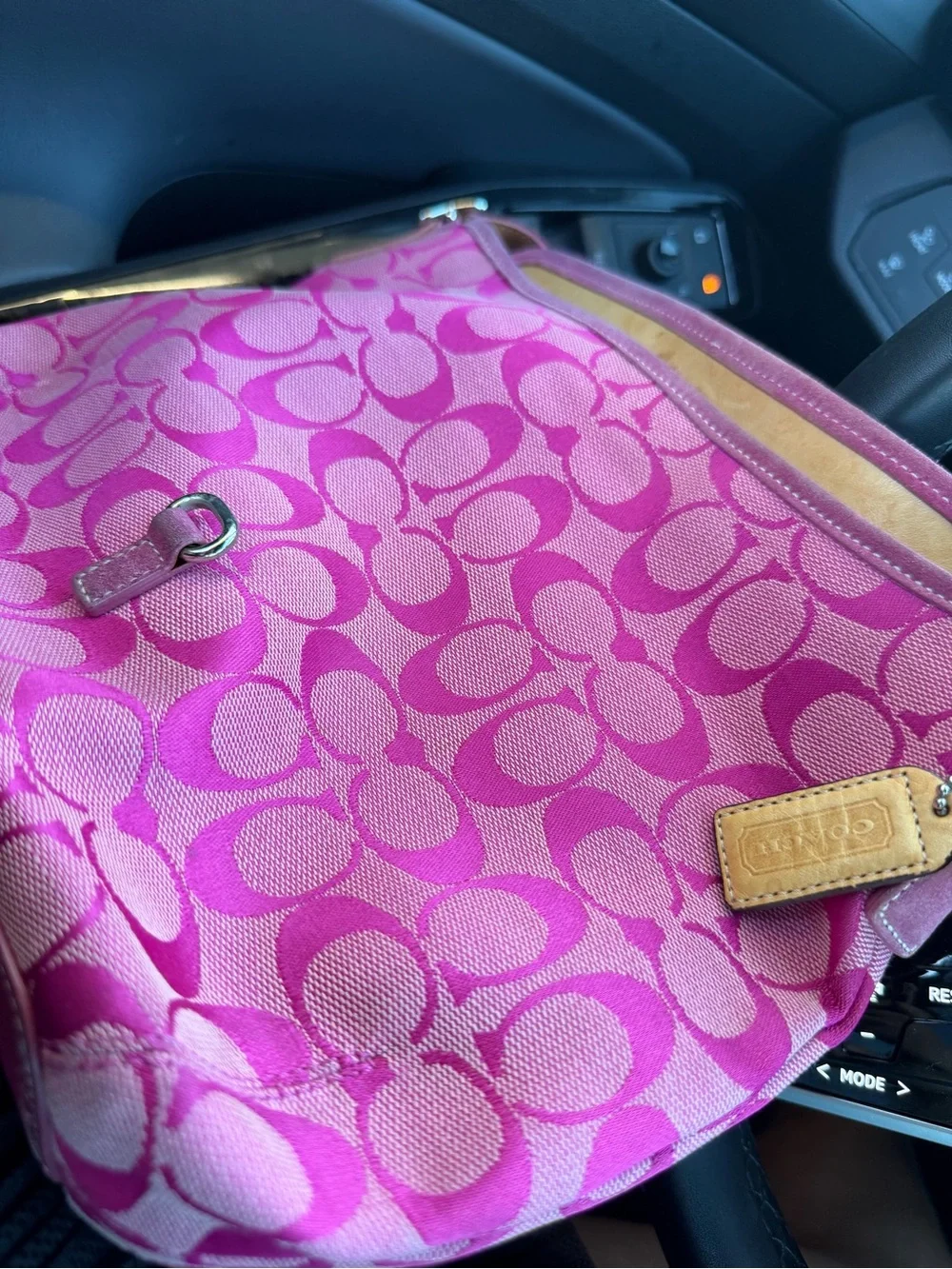 Coach Pink Signature Canvas Shoulder Bag